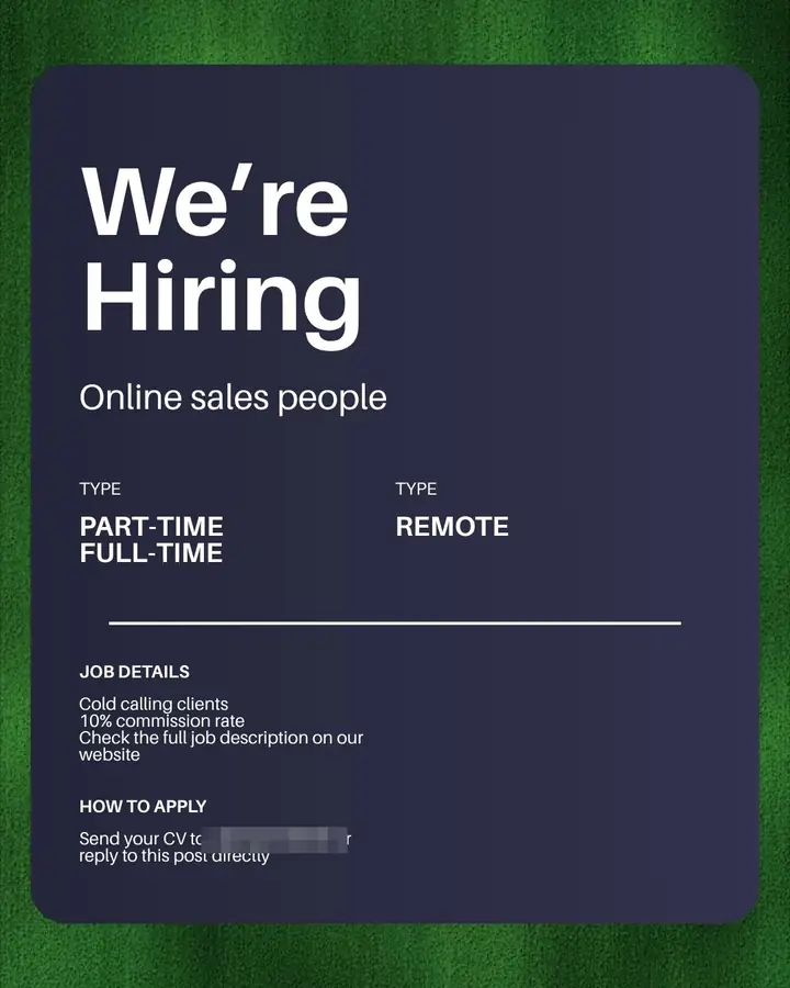 Ecoboo online sales recruitment poster